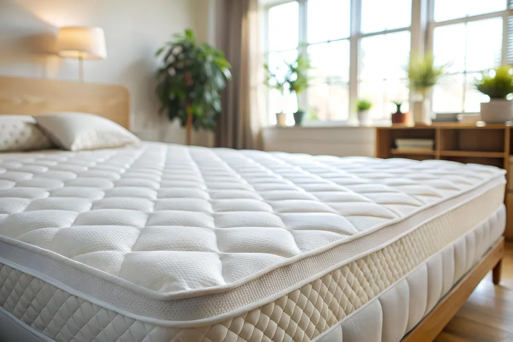 Meilleur matelas dans une chambre lumineuse avec plantes vertes